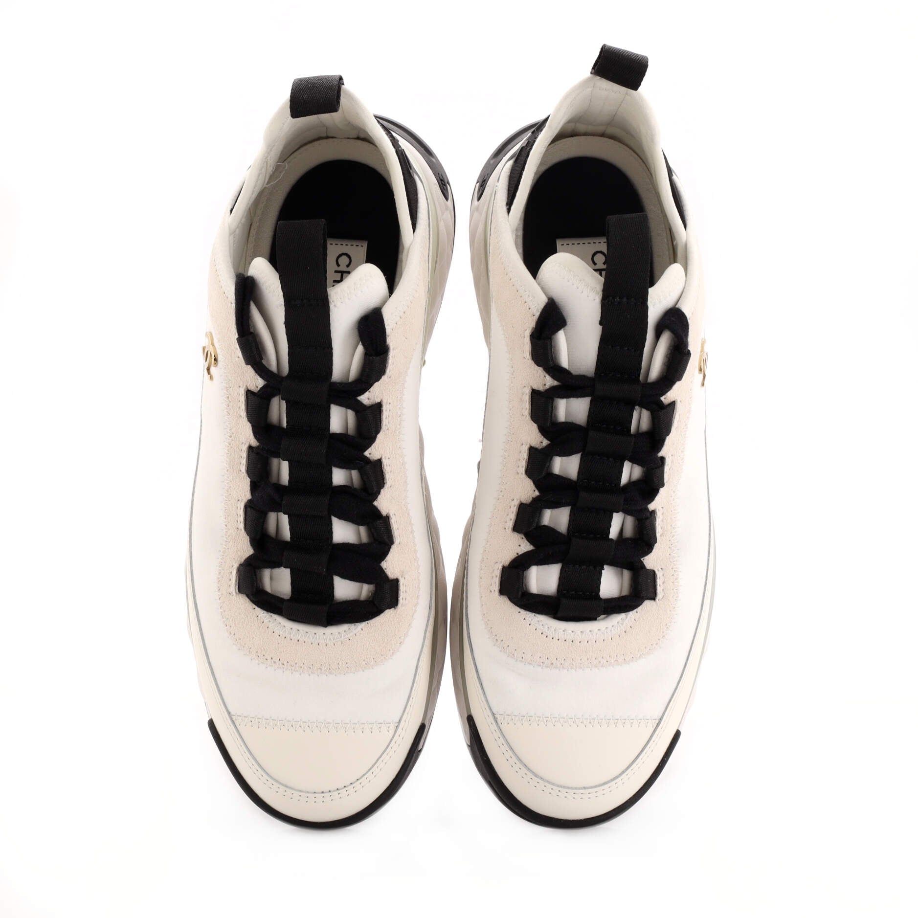 Women's CC Cap Toe Logo Sneakers Suede and Mixed Fibers