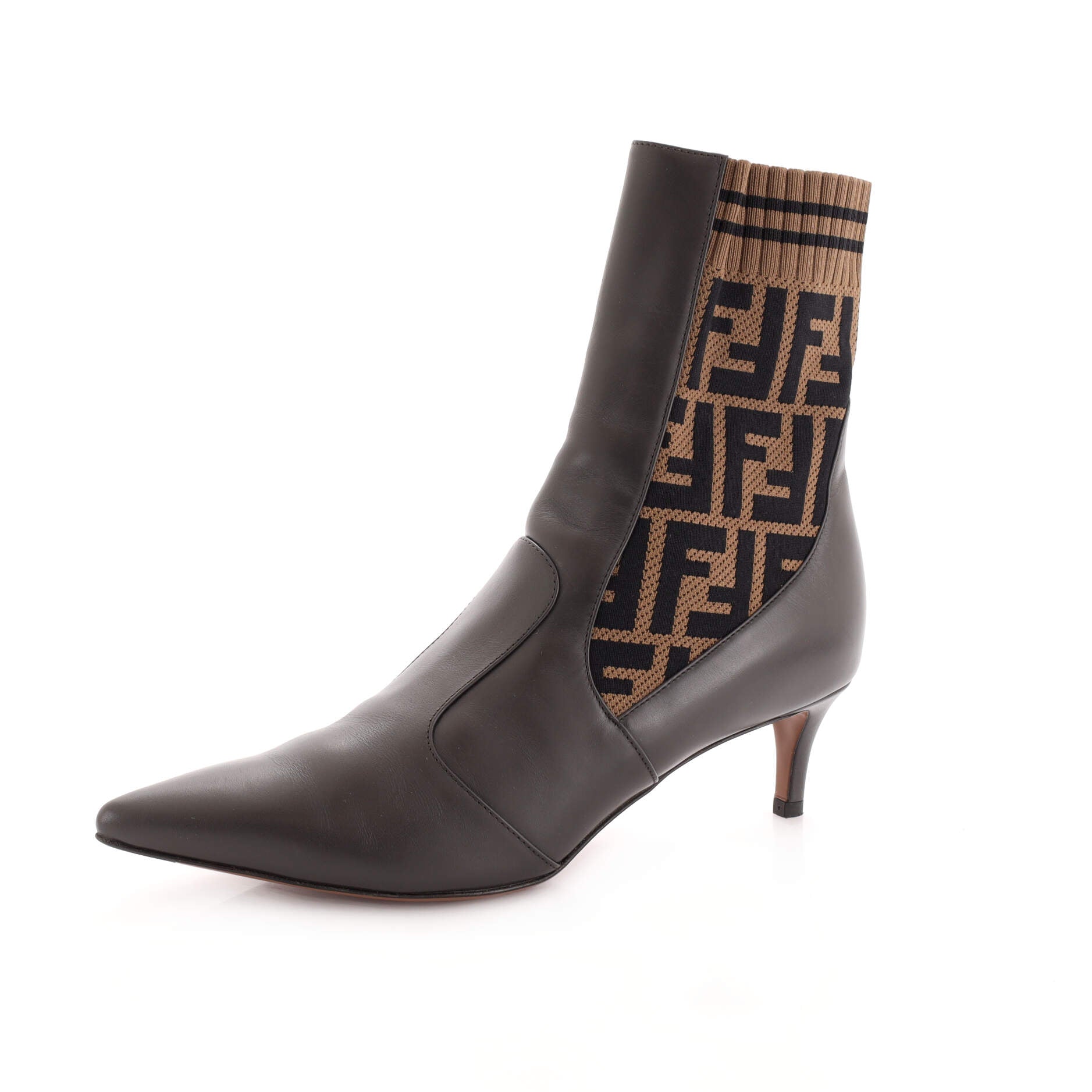 Women's Sock Ankle Boots Leather with Knit