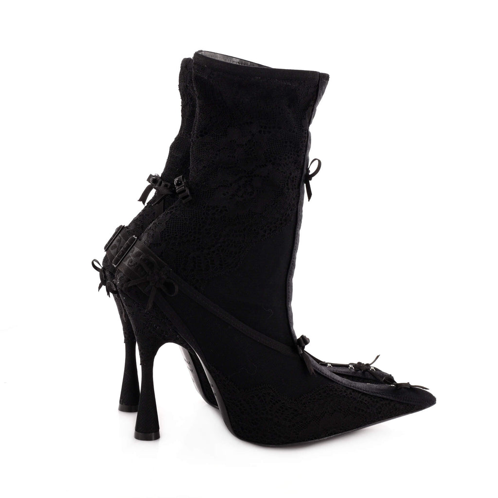 Women's Lingerie Knife Ankle Sock Boots Lace