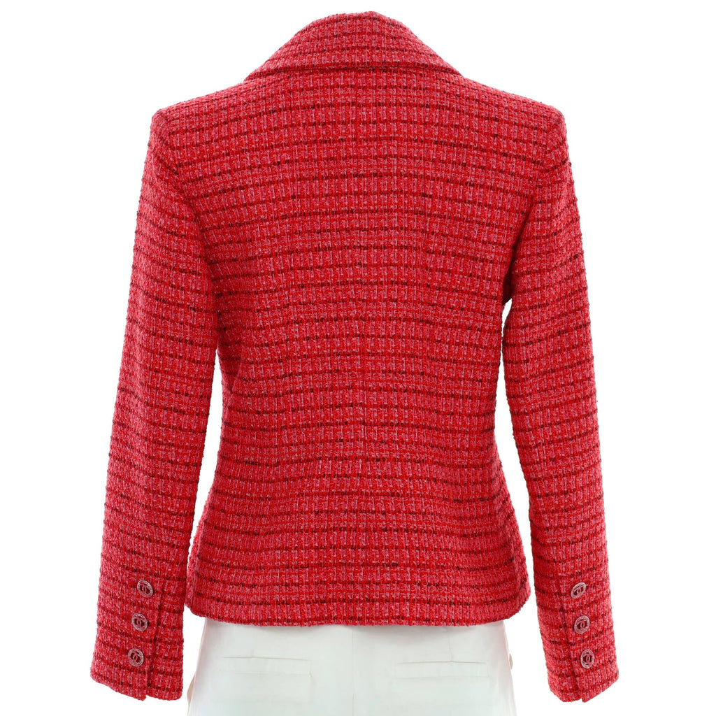 Women's Asymmetrical Button Up Blazer Tweed