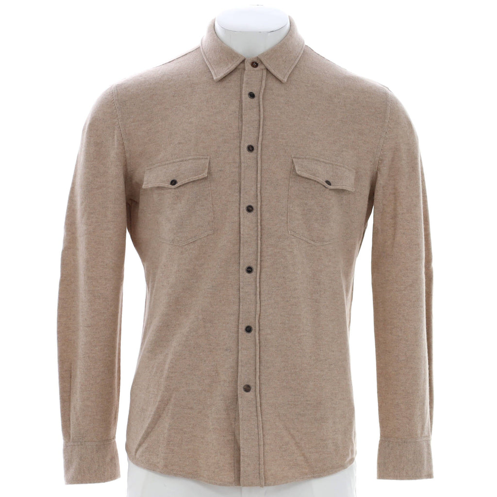 Men's Western Button Up Overshirt Wool and Cashmere Blend