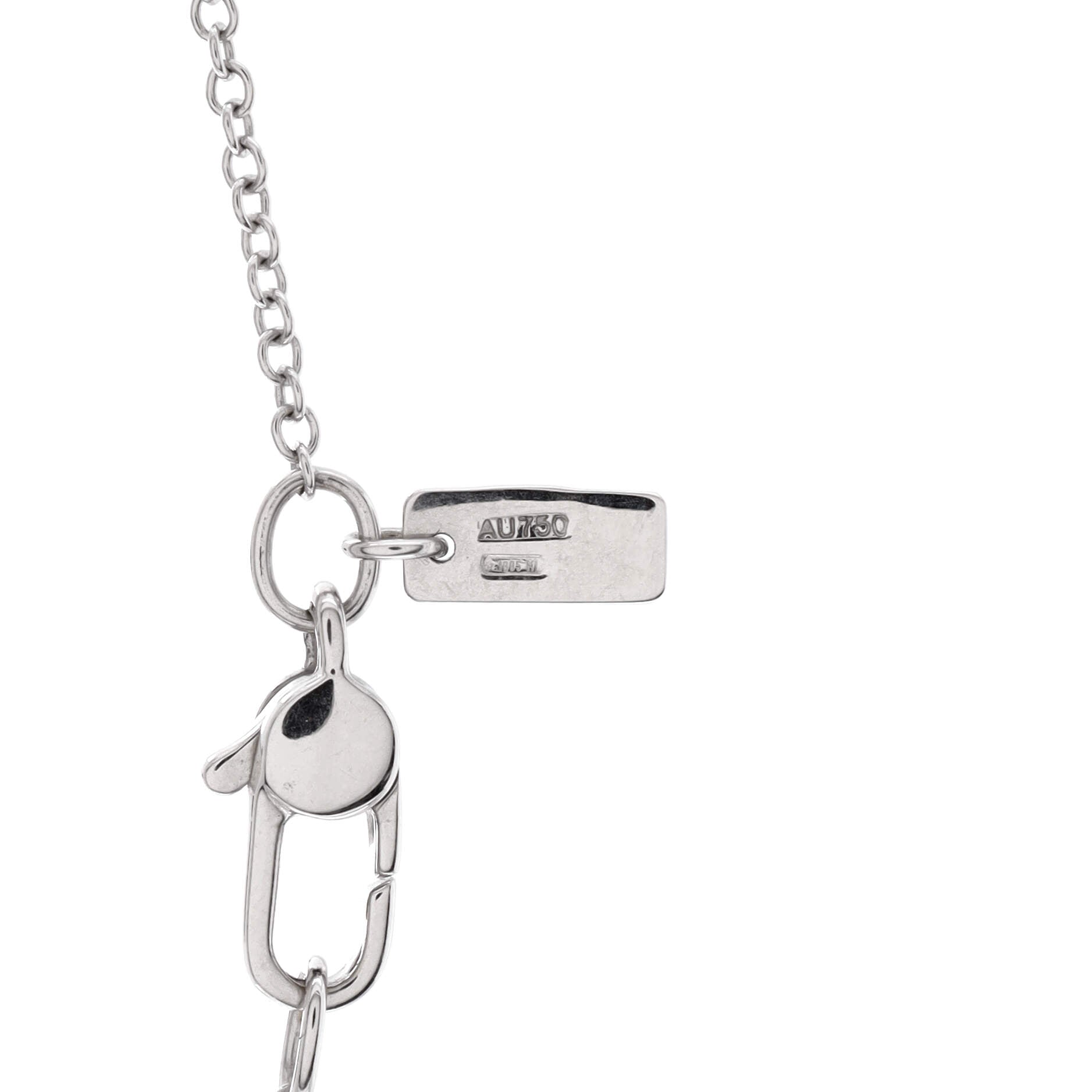 GG Icon Heart Clover Necklace 18K White Gold with Diamonds