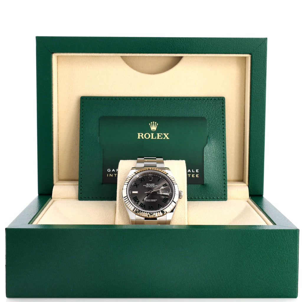 Oyster Perpetual Datejust Wimbledon Automatic Watch Stainless Steel and White Gold 41