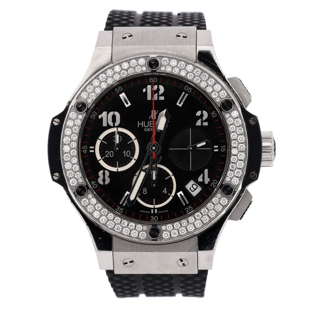 Big Bang Chronograph Automatic Watch Stainless Steel and Rubber with Diamond Bezel 41