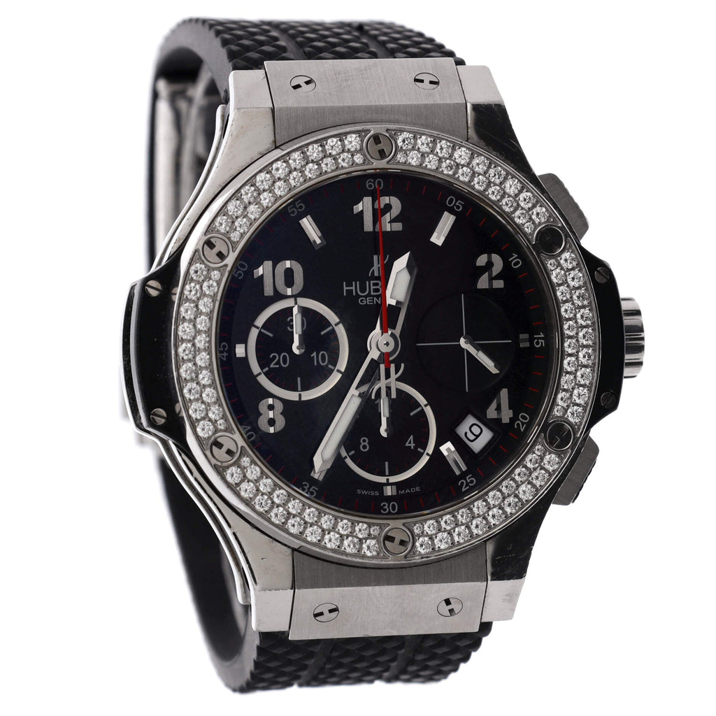 Big Bang Chronograph Automatic Watch Stainless Steel and Rubber with Diamond Bezel 41