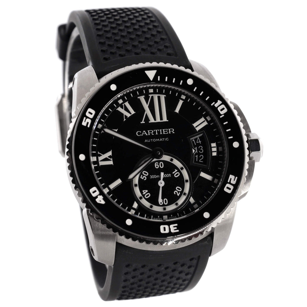 Calibre de Cartier Automatic Watch Stainless Steel and Rubber with Ceramic 42