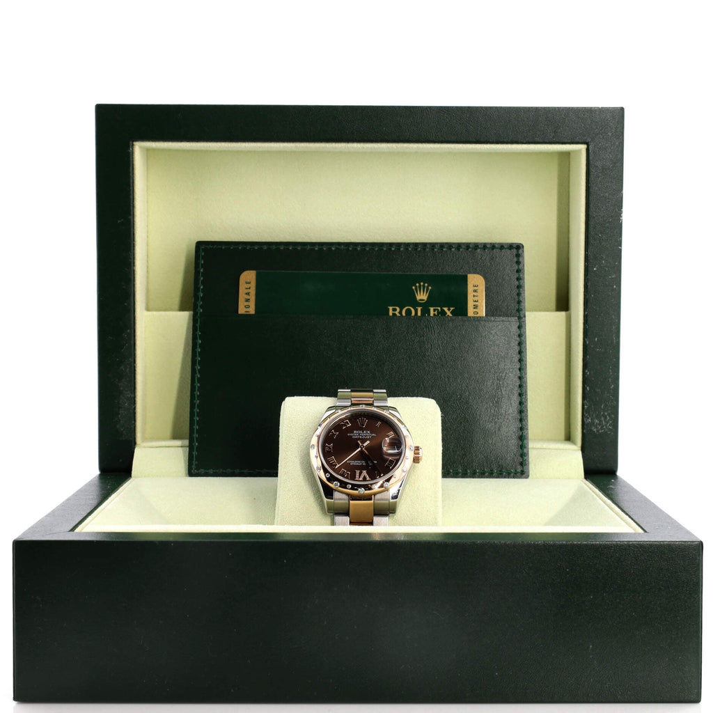 Oyster Perpetual Datejust Automatic Watch Stainless Steel and Rose Gold with Diamond Scattered Bezel and Diamond VI Numeral 31