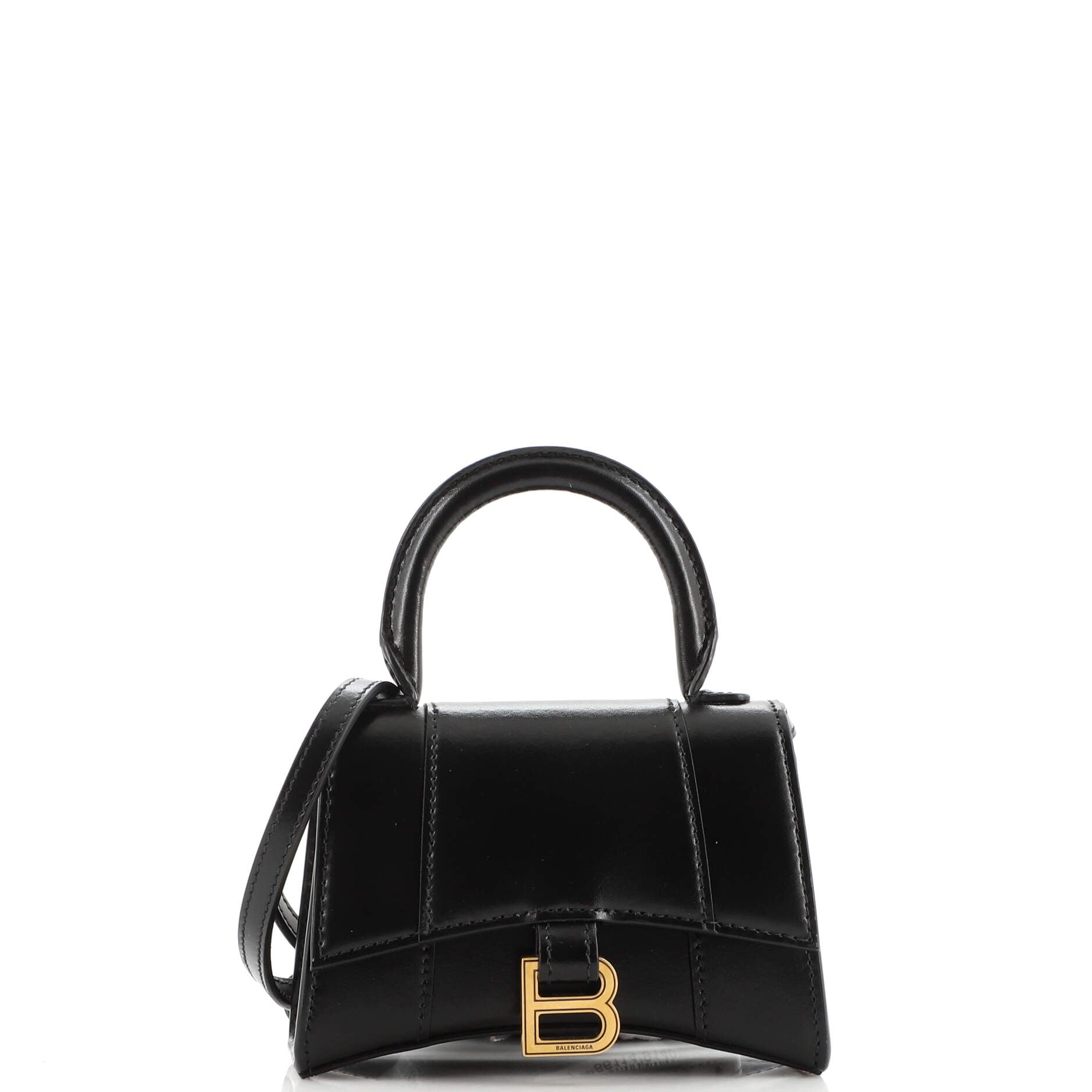 Hourglass Top Handle Bag Leather Mini