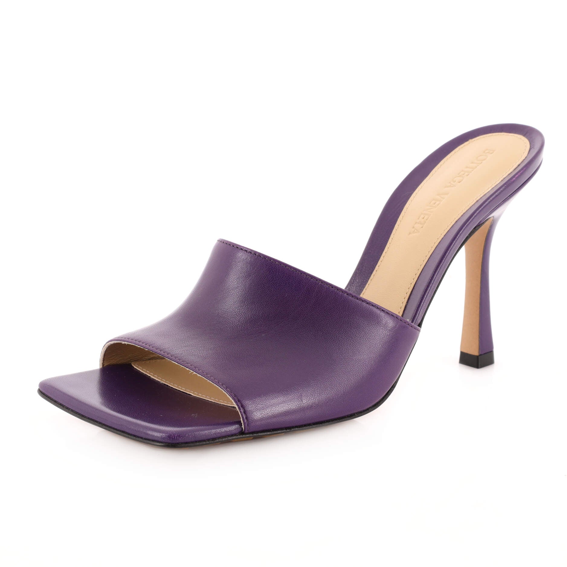 Women's Stretch Mule Heeled Sandals Leather