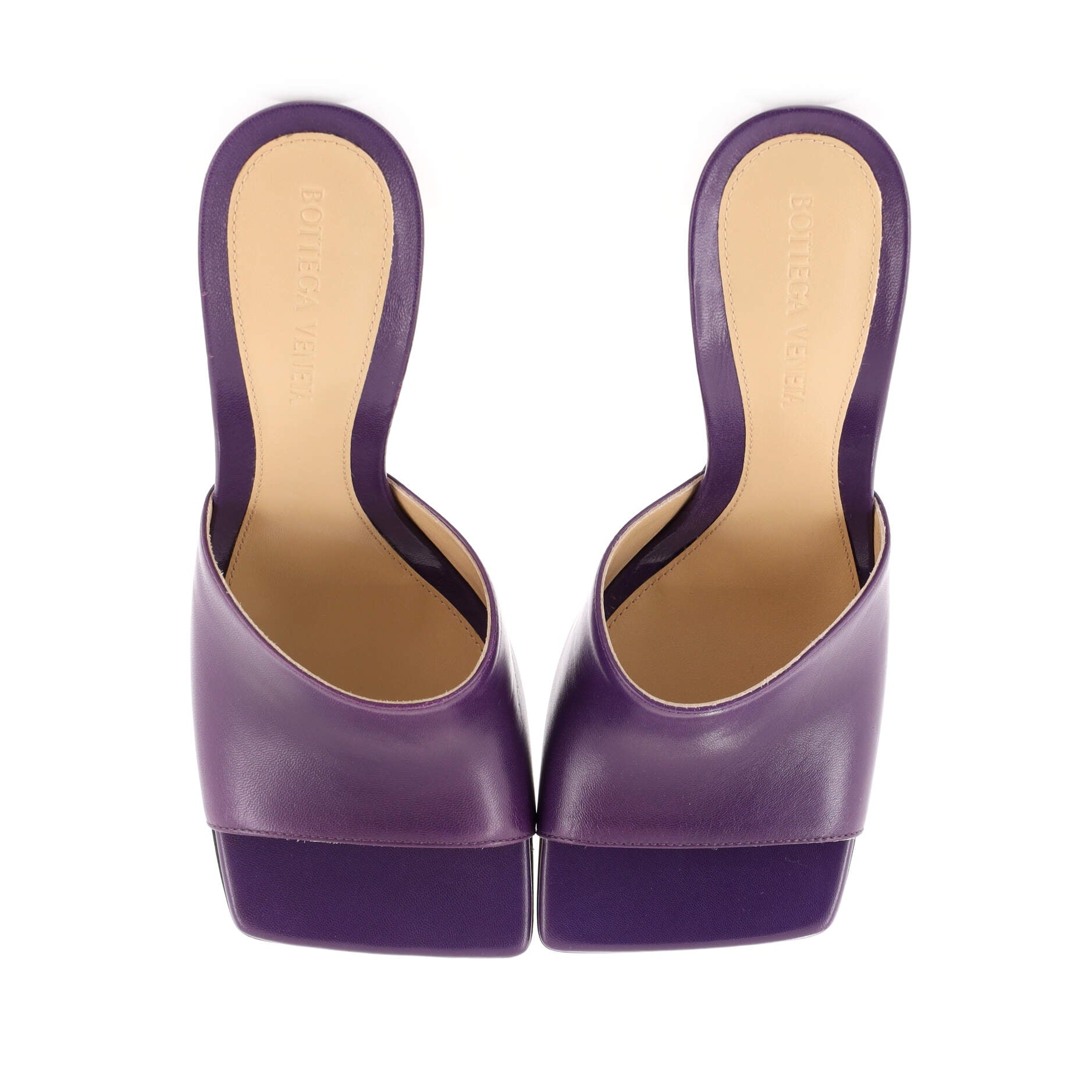 Women's Stretch Mule Heeled Sandals Leather