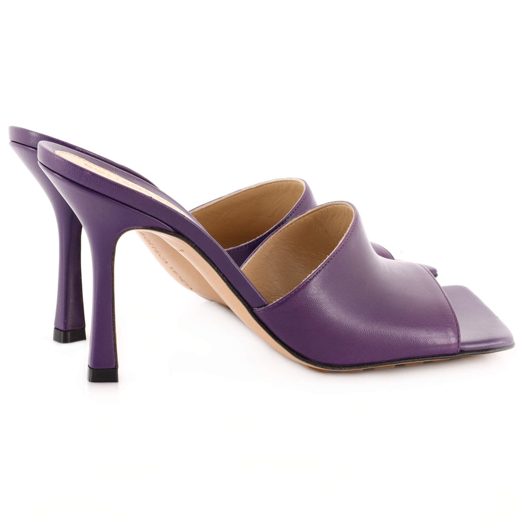 Women's Stretch Mule Heeled Sandals Leather