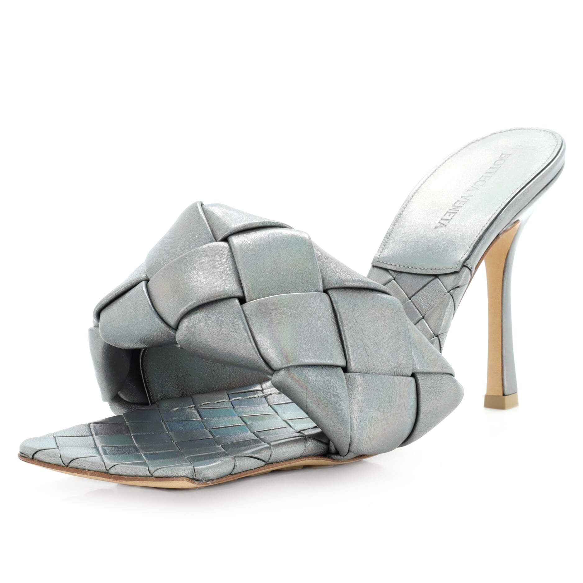 Women's Lido Heeled Sandals Maxi Intrecciato Leather