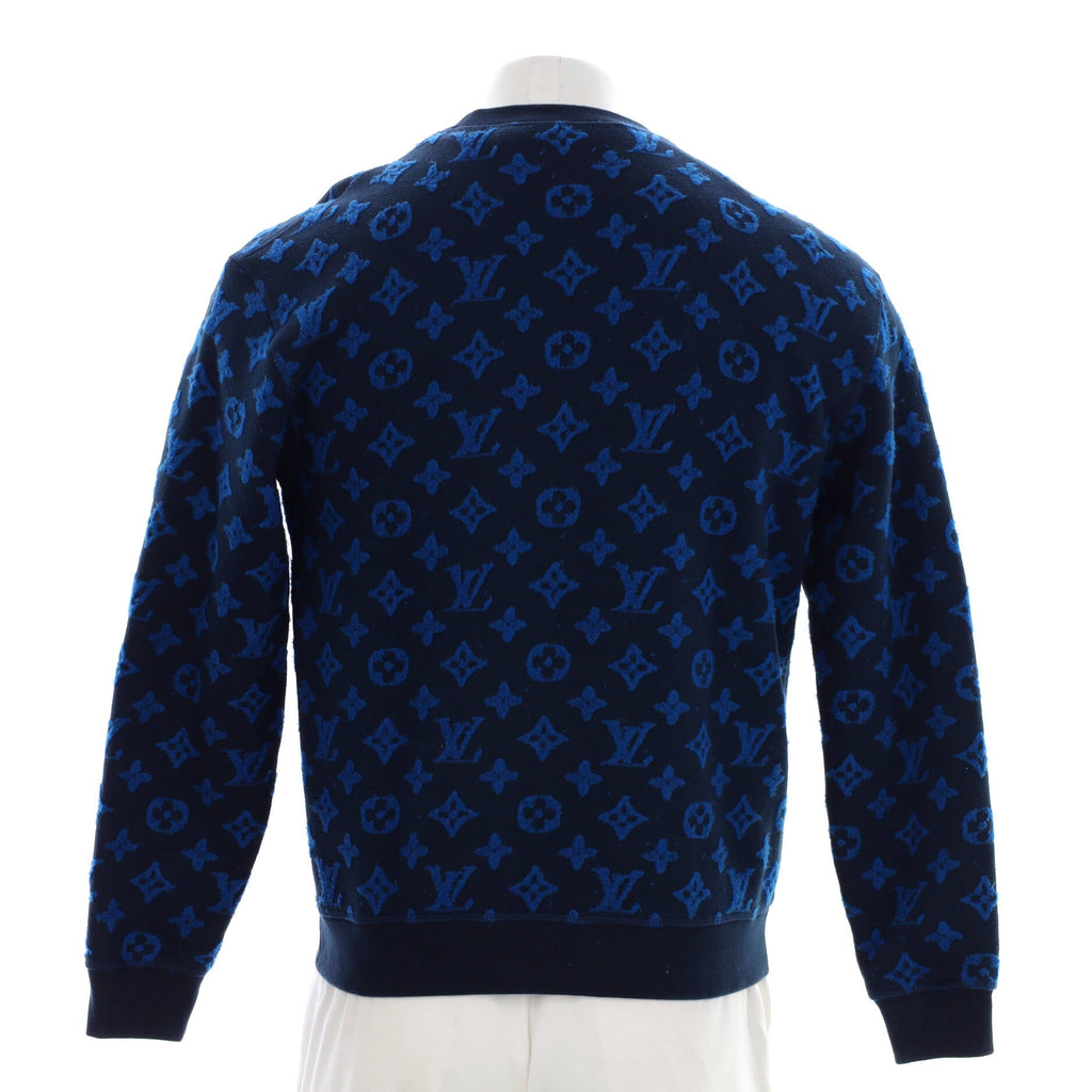 Men's Crewneck Sweater Cotton and Acrylic Blend Monogram Jacquard