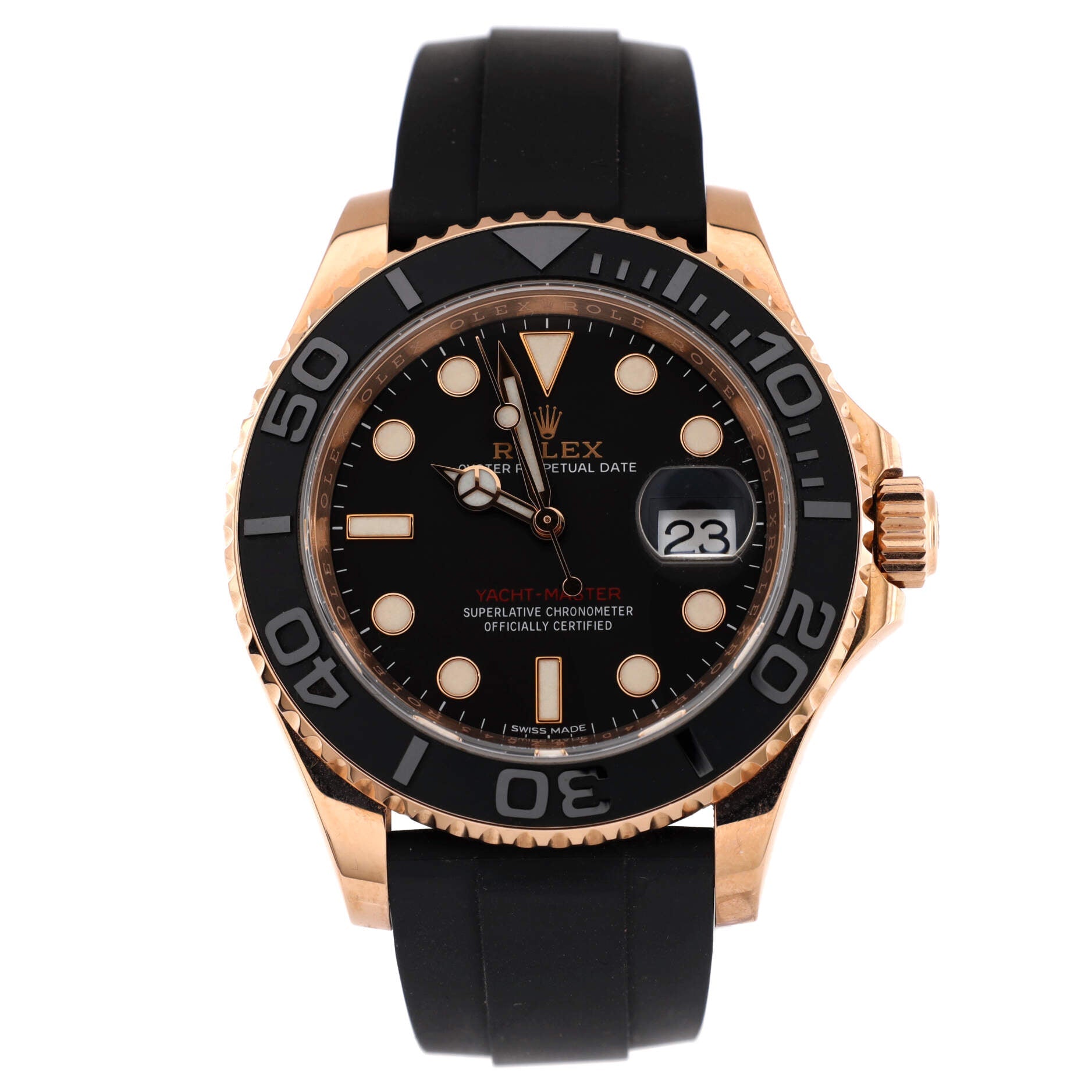 Oyster Perpetual Yacht-Master Automatic Watch Rose Gold with Ceramic and Rubber 40