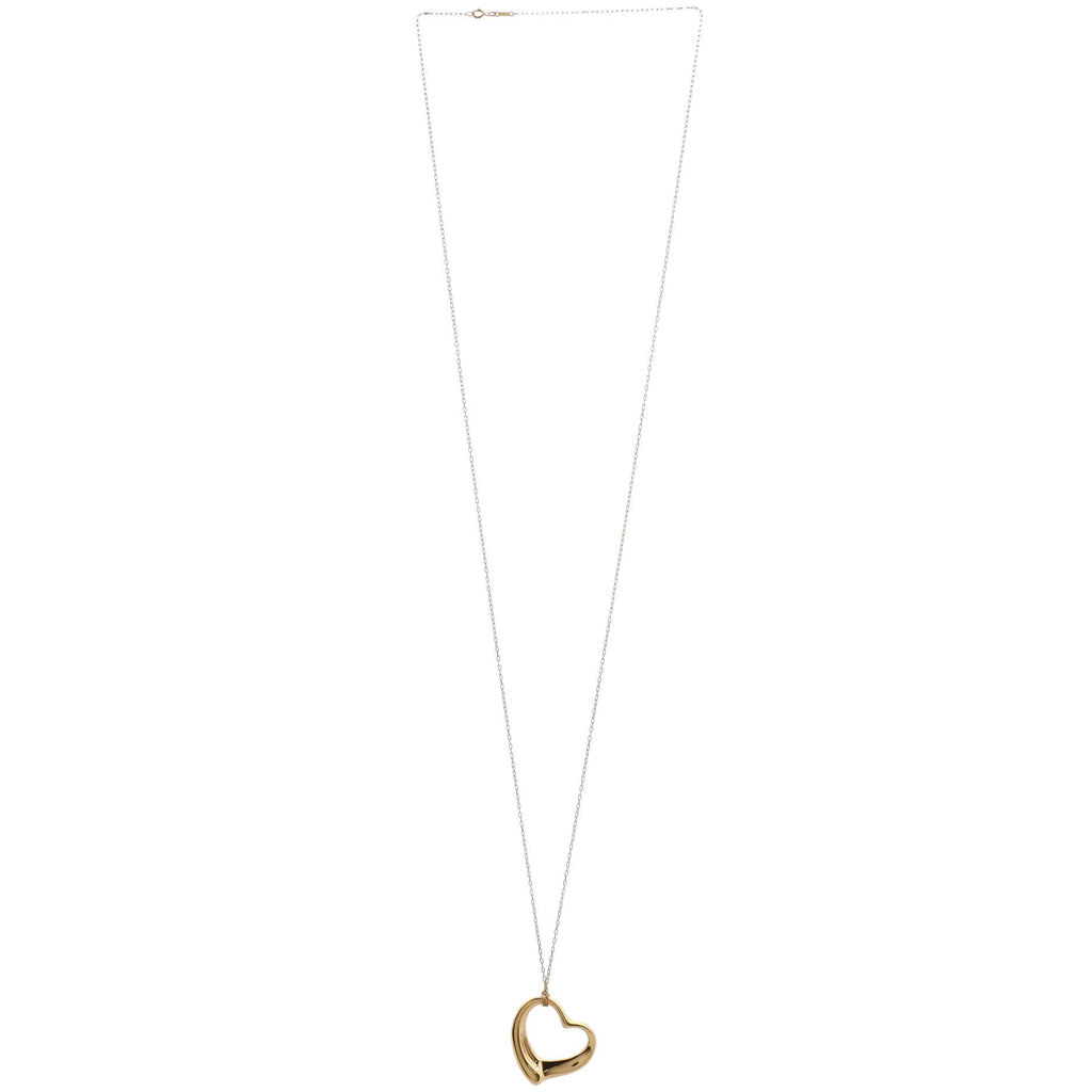 Elsa Peretti Open Heart Pendant Necklace 18K Yellow Gold 36mm