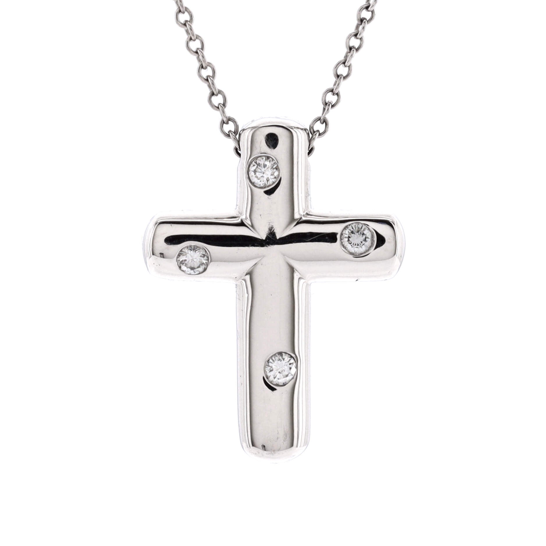 Etoile Cross Pendant Necklace Platinum with Diamonds