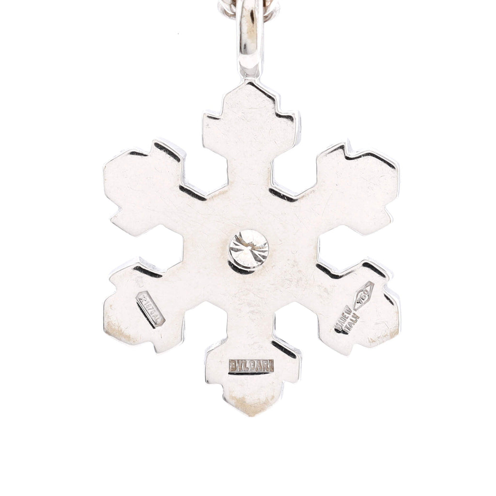 Snowflake Pendant Necklace 18K White Gold and Diamond