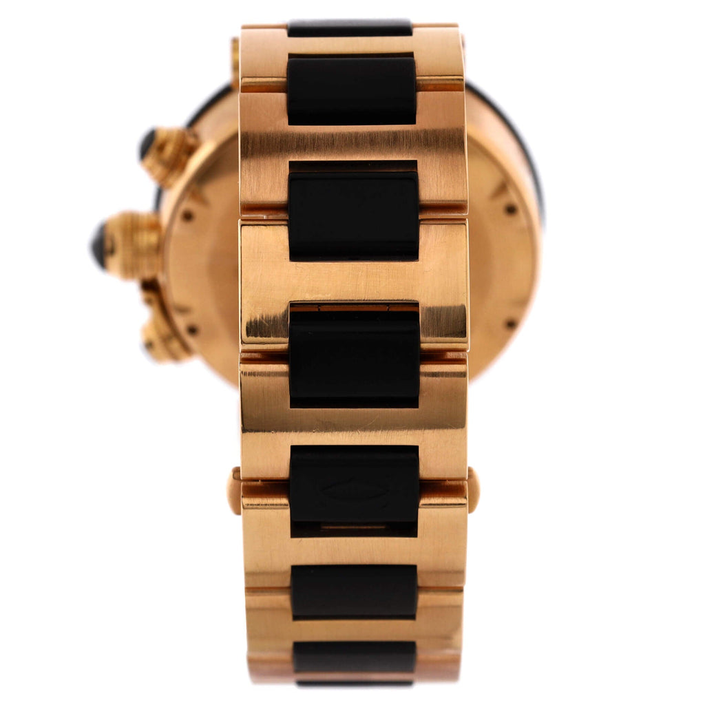 Pasha de Cartier Seatimer Chronograph Automatic Watch Rose Gold and Rubber with Diamond Bezel 43