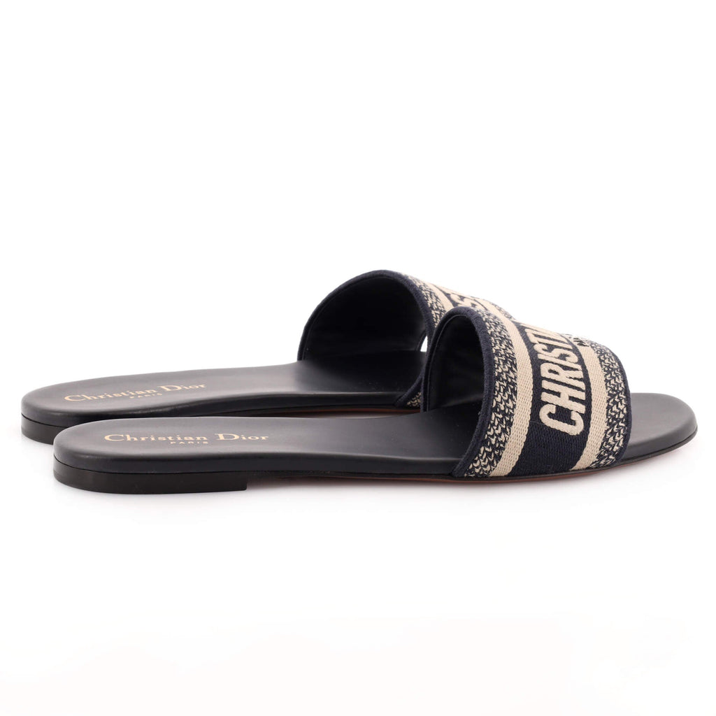 Women's Dway Flat Sandals Embroidered Canvas