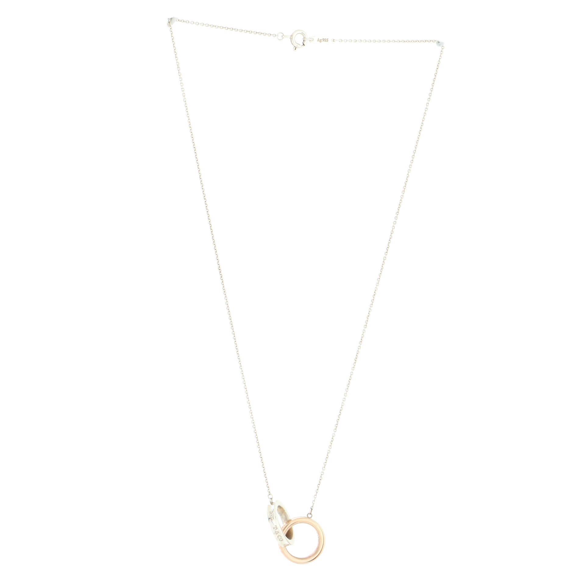 1837 Interlocking Circles Pendant Necklace Sterling Silver and Rubedo Small