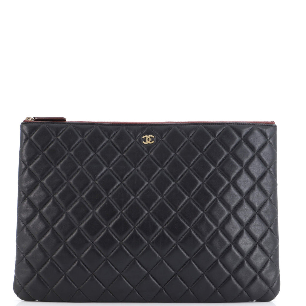 O Case Clutch Quilted Lambskin Large