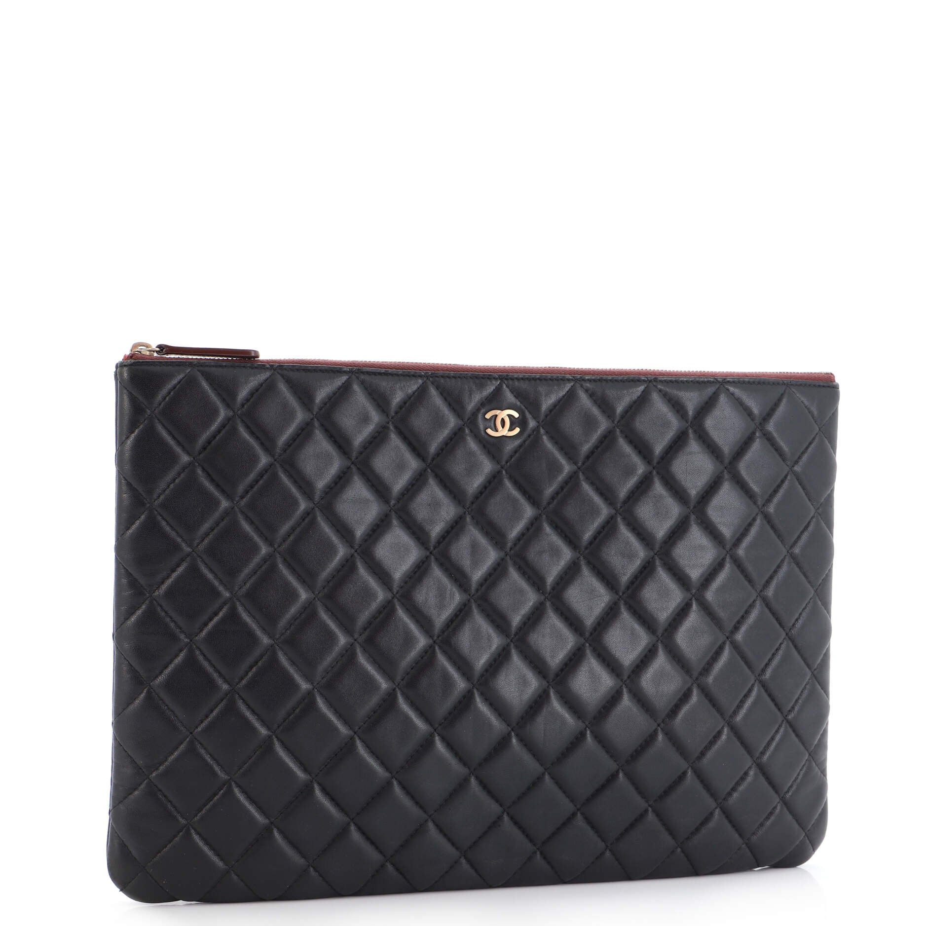 O Case Clutch Quilted Lambskin Large
