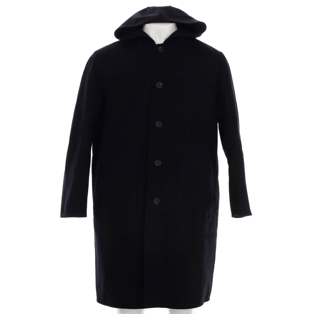 Men's Reversible Hooded Duffle Coat Wool and Cashmere Blend