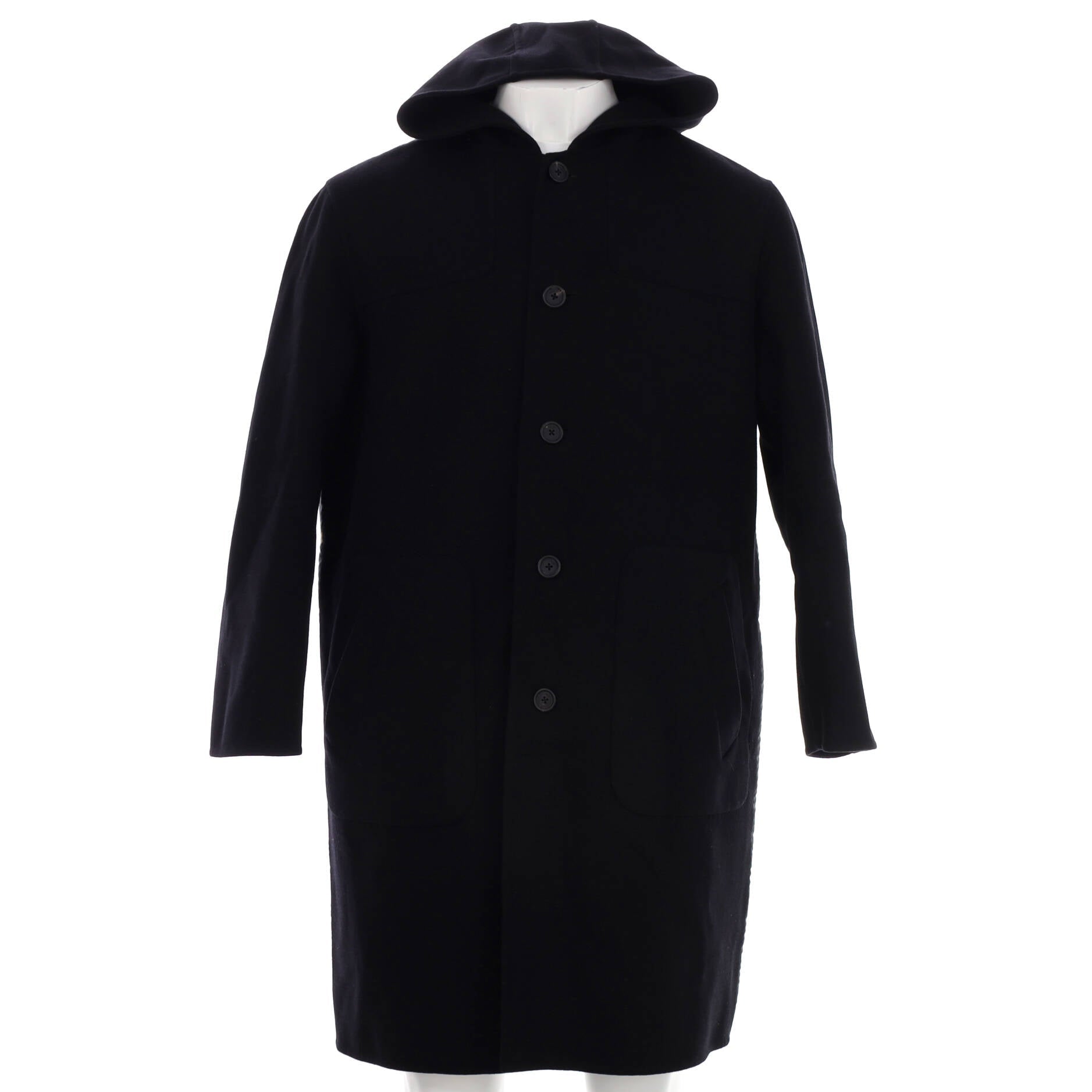 Men's Reversible Hooded Duffle Coat Wool and Cashmere Blend