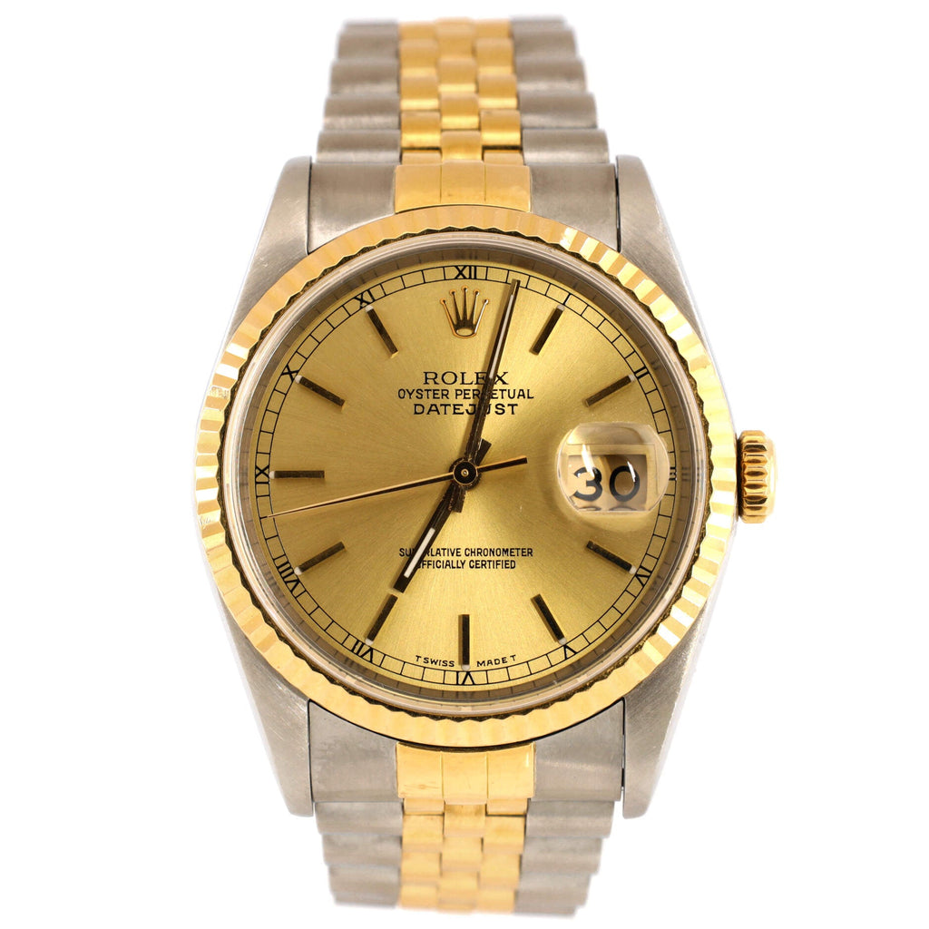 Oyster Perpetual Datejust Automatic Watch Stainless Steel and Yellow Gold 36