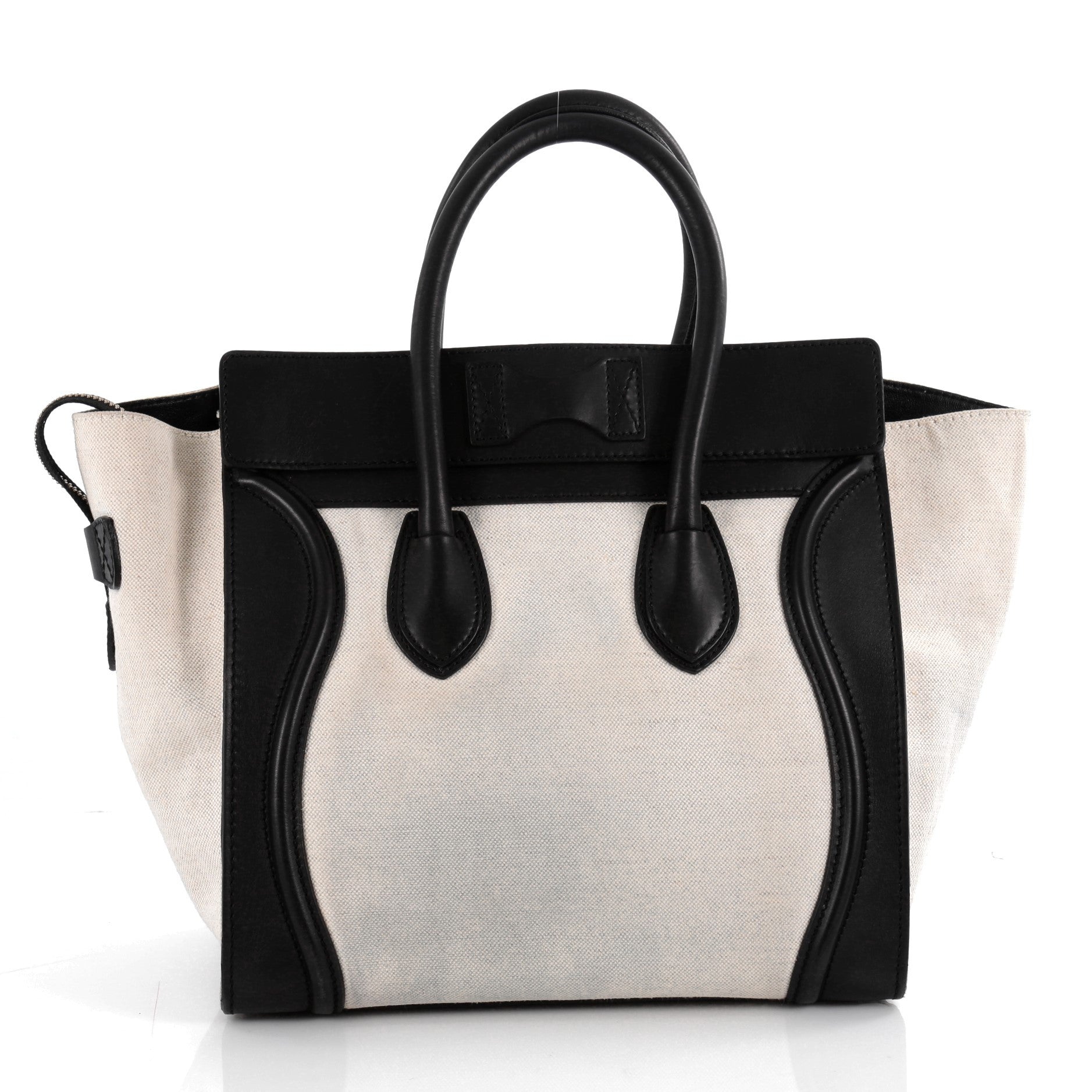 Celine  Luggage Handbag Canvas and Leather Mini