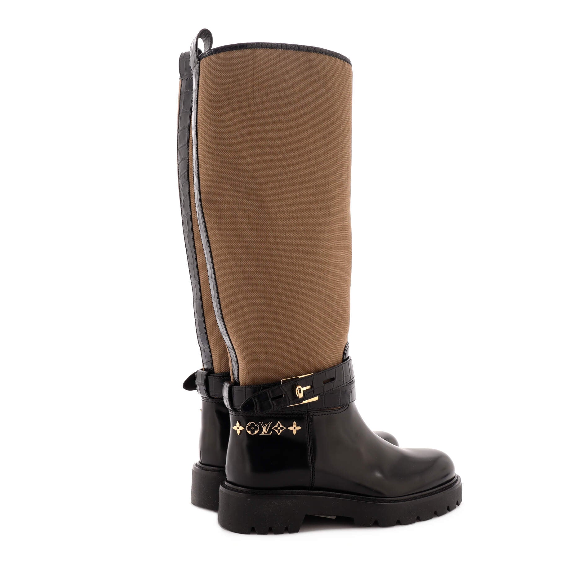 Women's Territory Flat High Ranger Boots Canvas and Leather