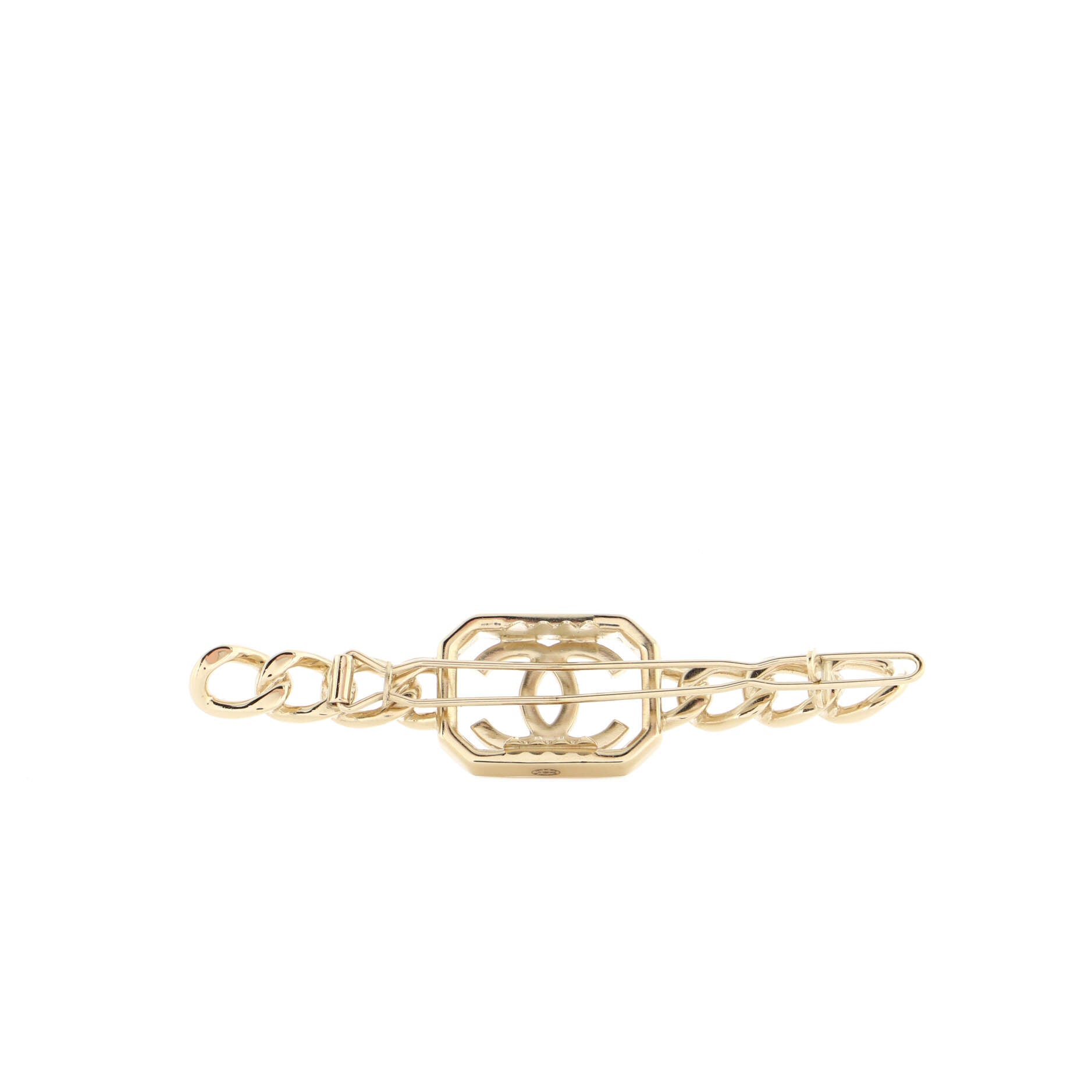 CC Hair Clip Barrette Metal with Crystal and Faux Pearls