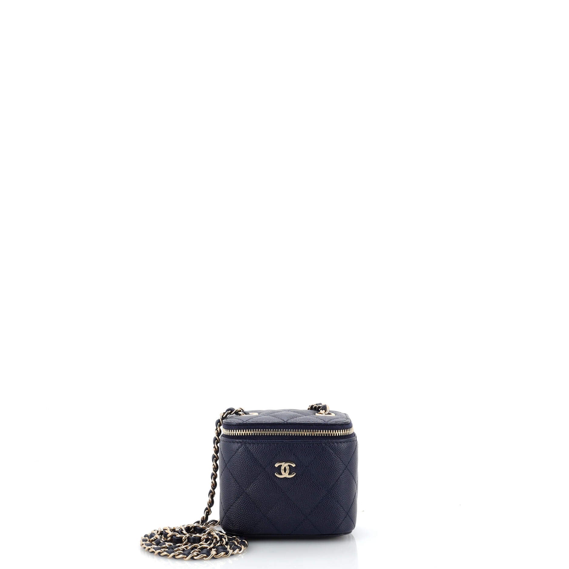 Classic Vanity Case with Chain Quilted Caviar Mini