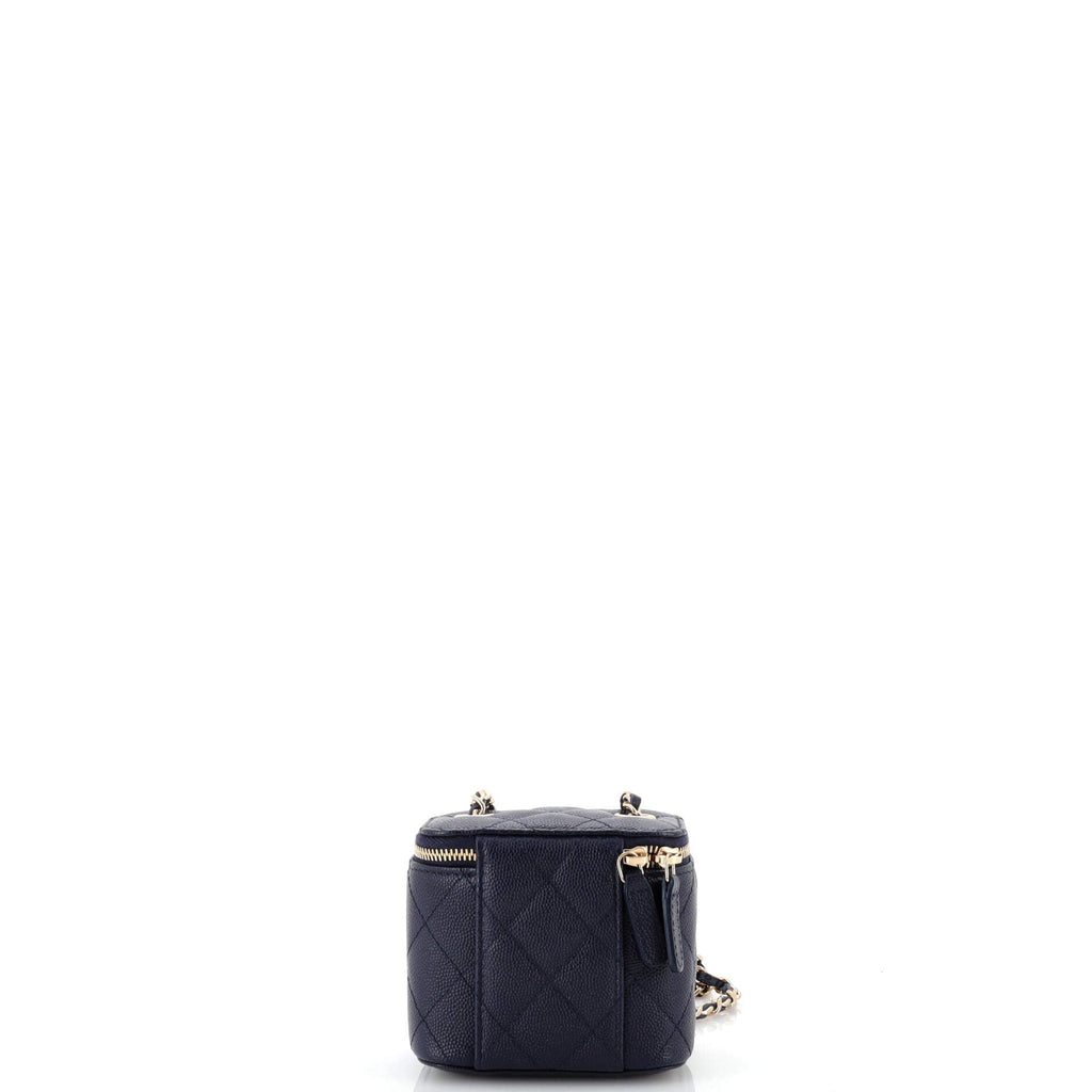 Classic Vanity Case with Chain Quilted Caviar Mini