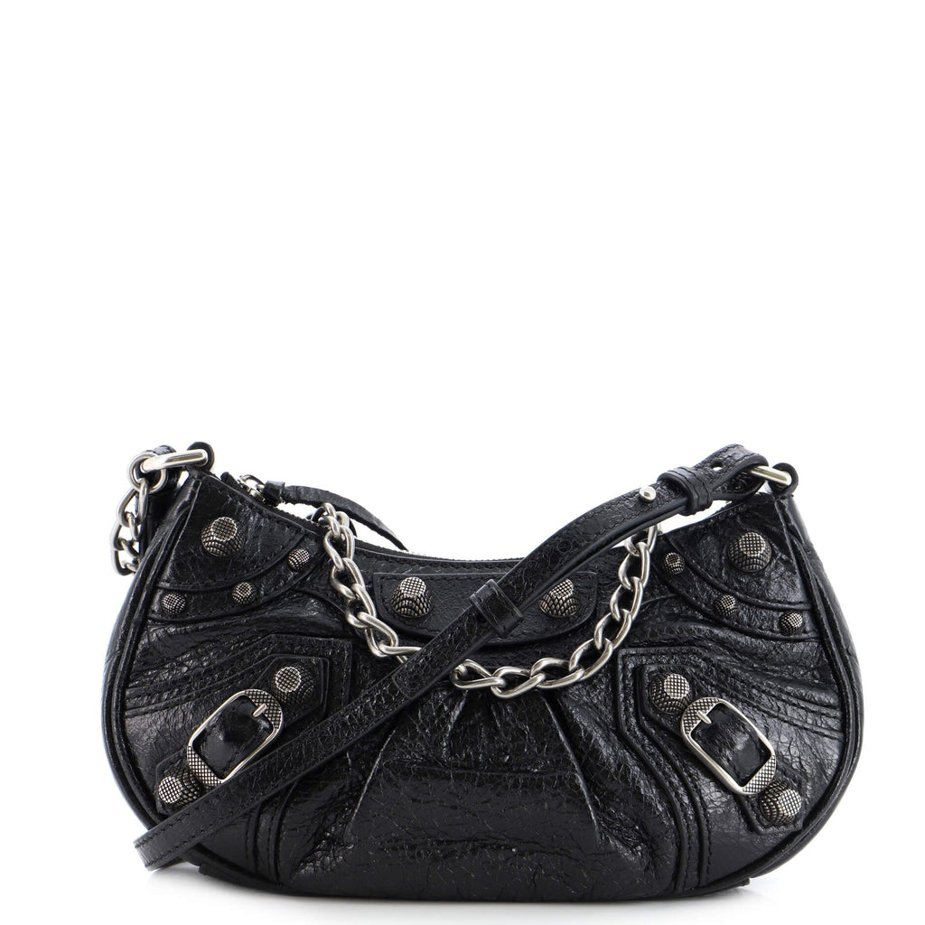 Le Cagole Giant Studs Shoulder Bag Leather Mini