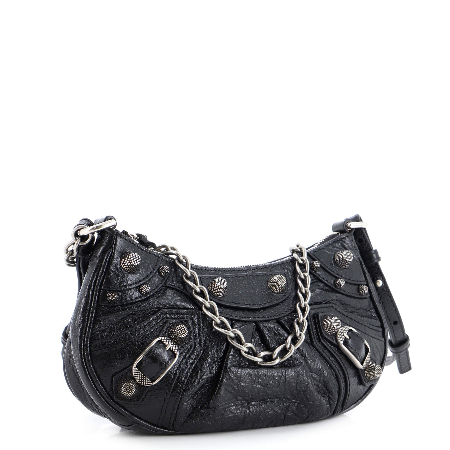 Le Cagole Giant Studs Shoulder Bag Leather Mini