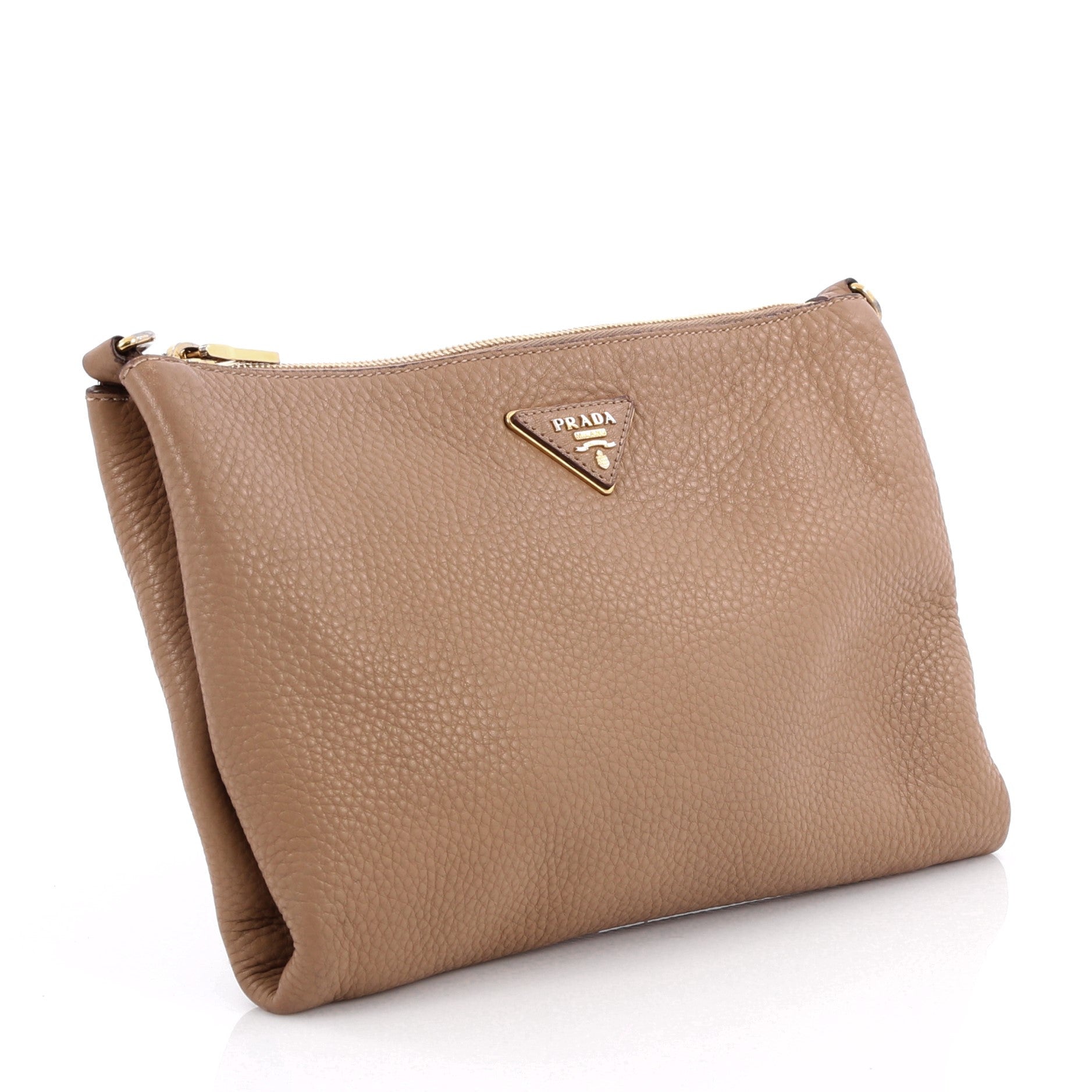 Flat Zip Crossbody Bag Vitello Daino Mini