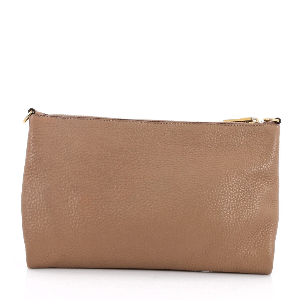 Flat Zip Crossbody Bag Vitello Daino Mini