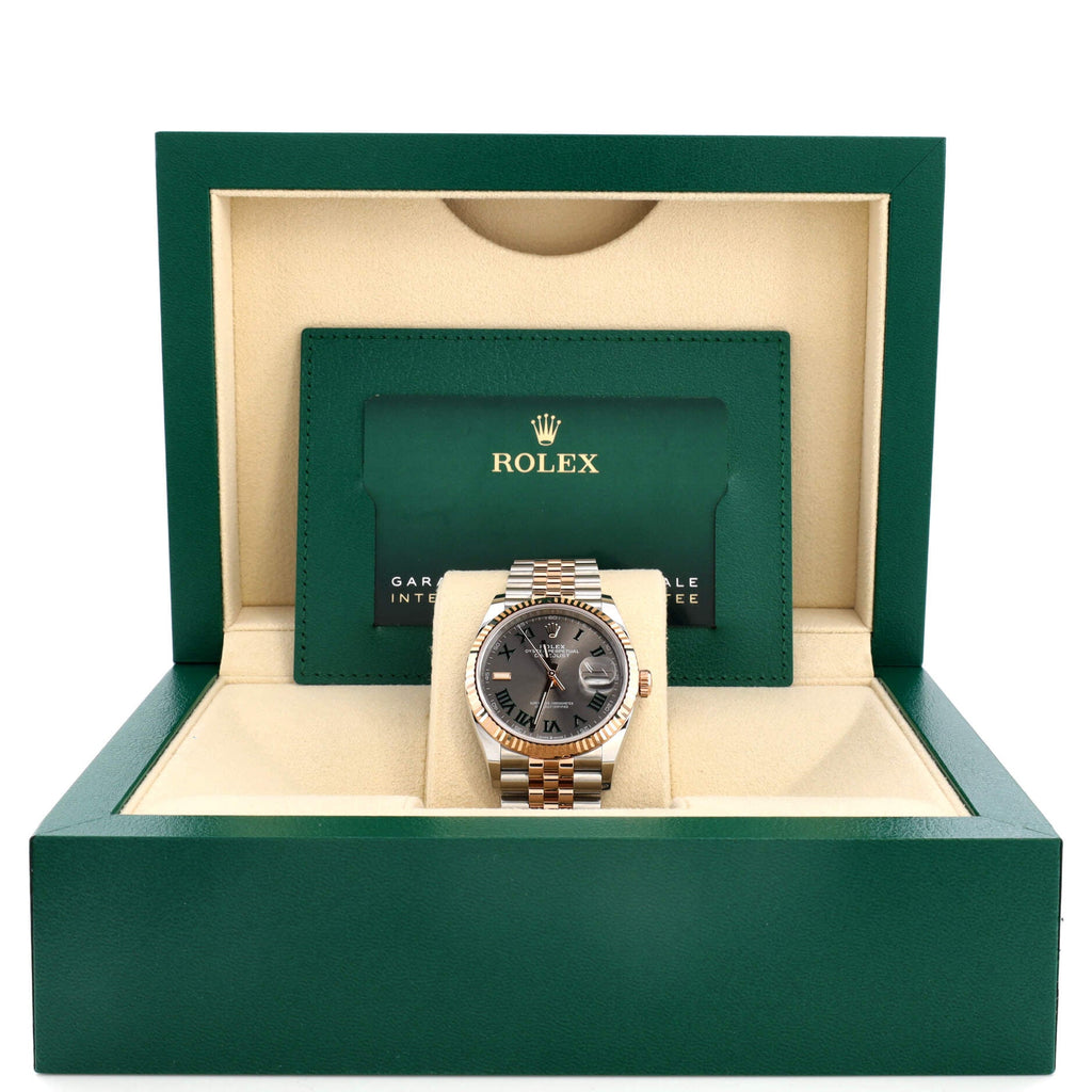Oyster Perpetual Datejust Wimbledon Automatic Watch Stainless Steel and Rose Gold 36