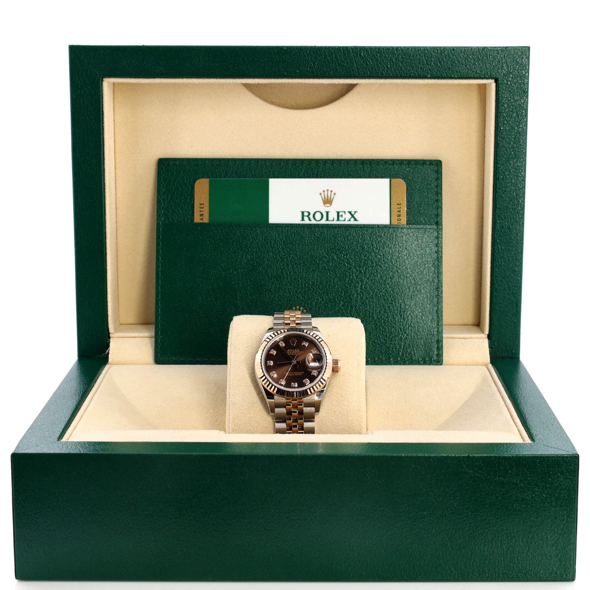 Oyster Perpetual Datejust Automatic Watch Stainless Steel and Rose Gold with Diamond Markers 28