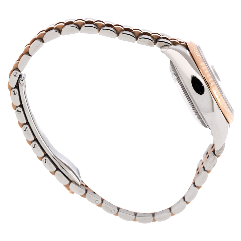 Oyster Perpetual Datejust Automatic Watch Stainless Steel and Rose Gold with Diamond Markers 28