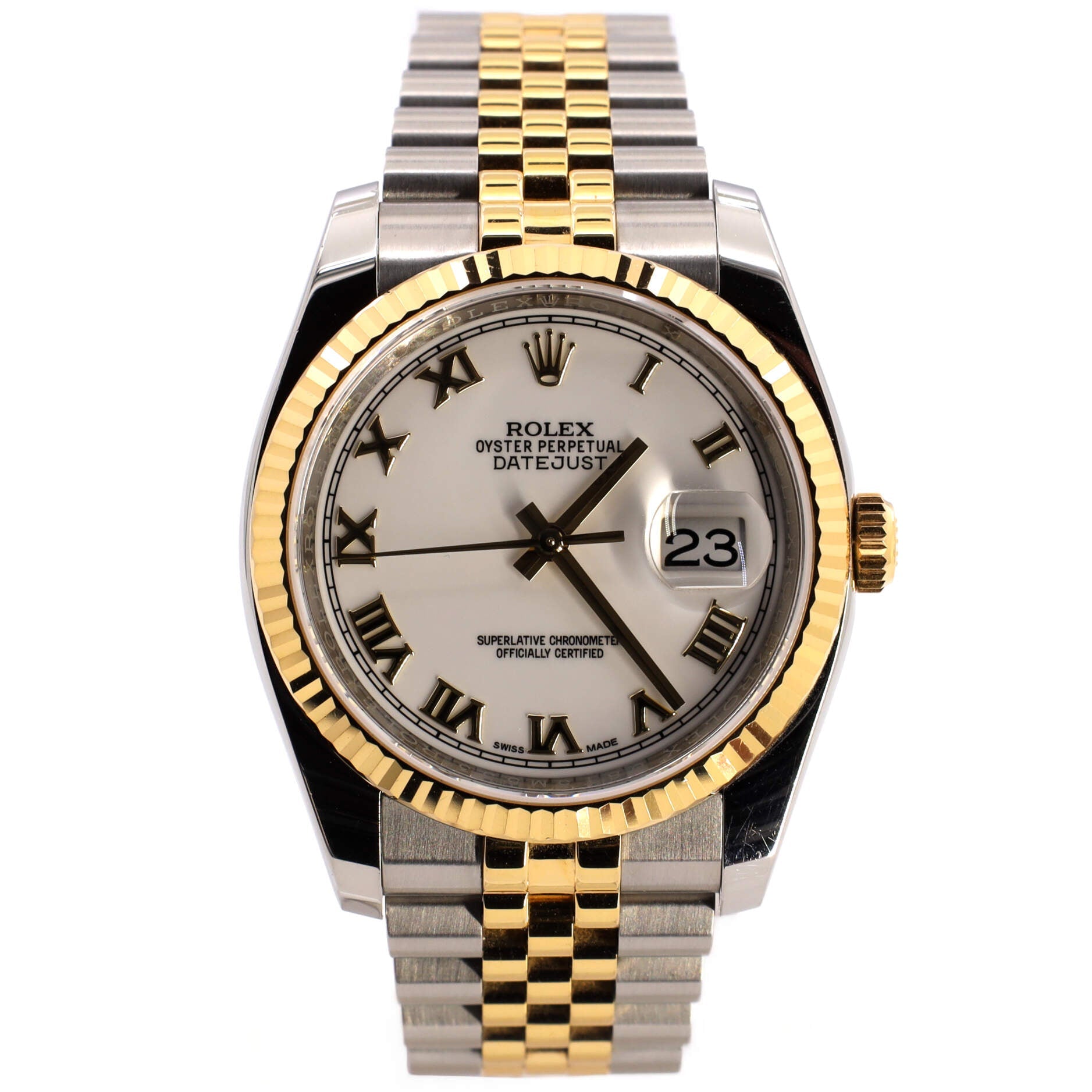 Oyster Perpetual Datejust Automatic Watch Stainless Steel and Yellow Gold 36