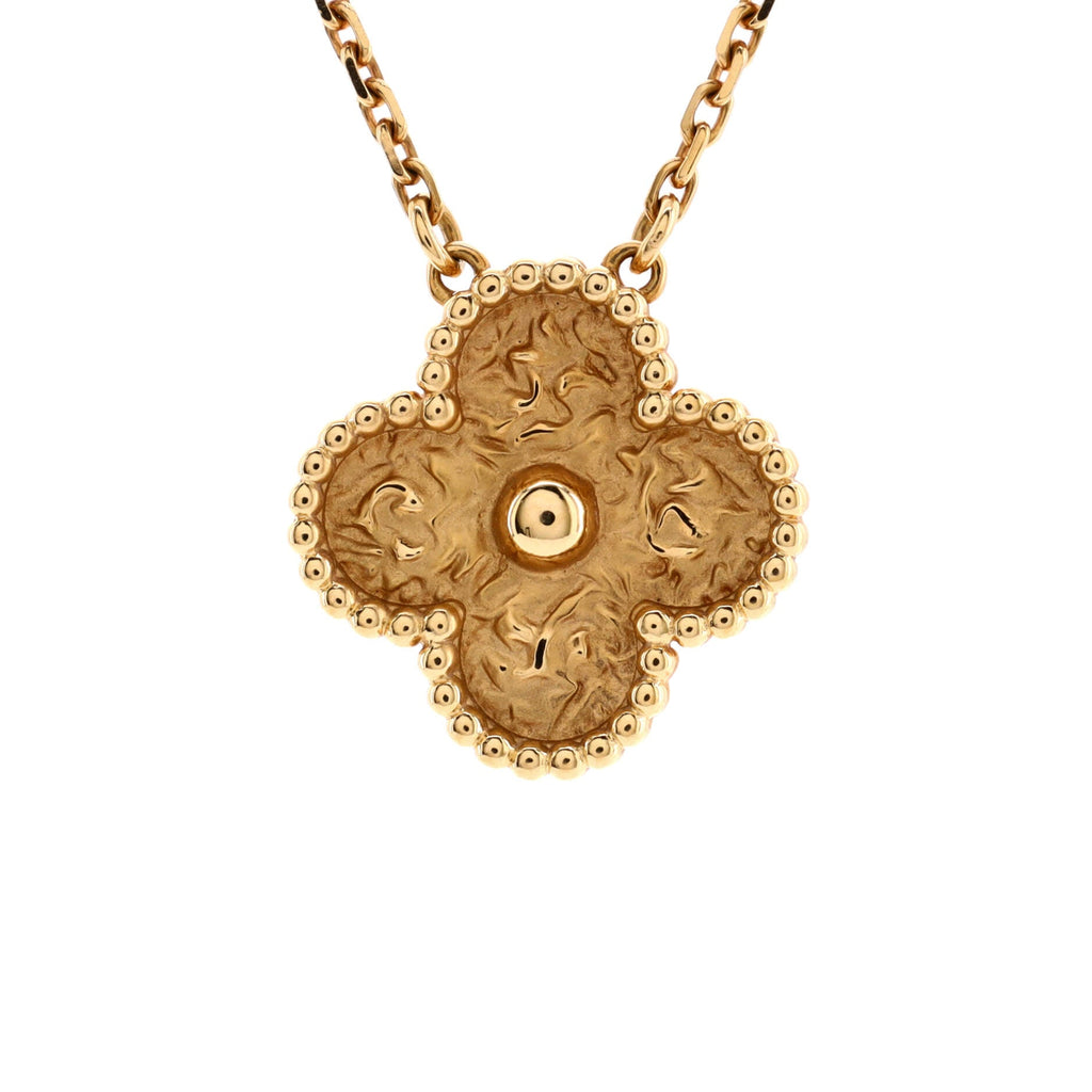 Vintage Alhambra Pendant Necklace 18K Yellow Gold