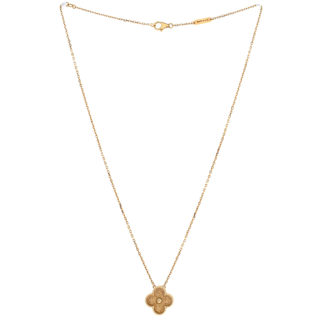 Vintage Alhambra Pendant Necklace 18K Yellow Gold
