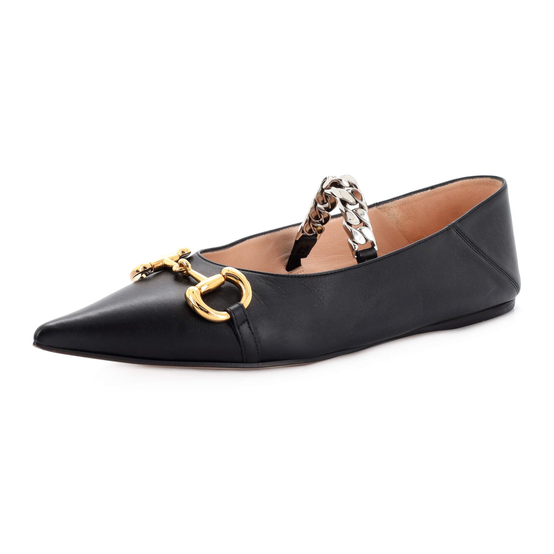 Women's Deva Horsebit Chain Ballerina Flats Leather