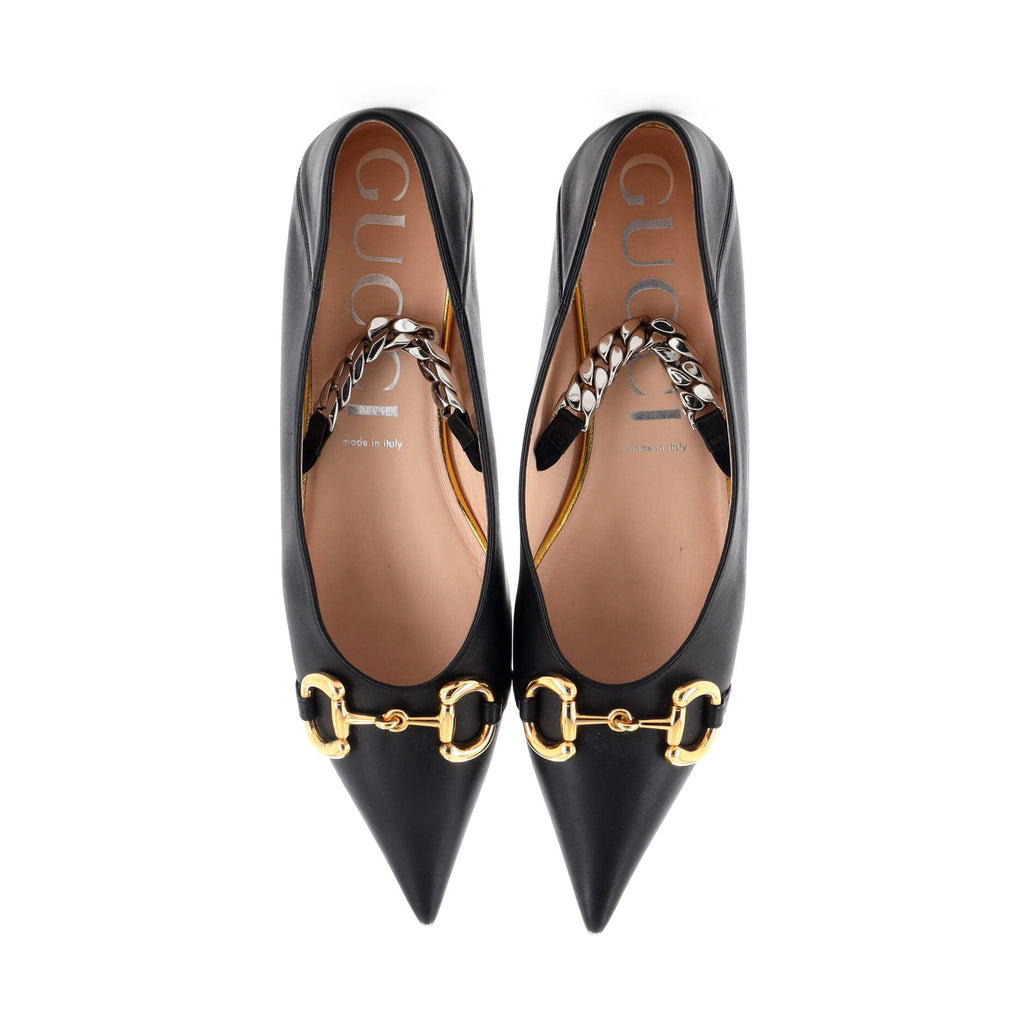 Women's Deva Horsebit Chain Ballerina Flats Leather