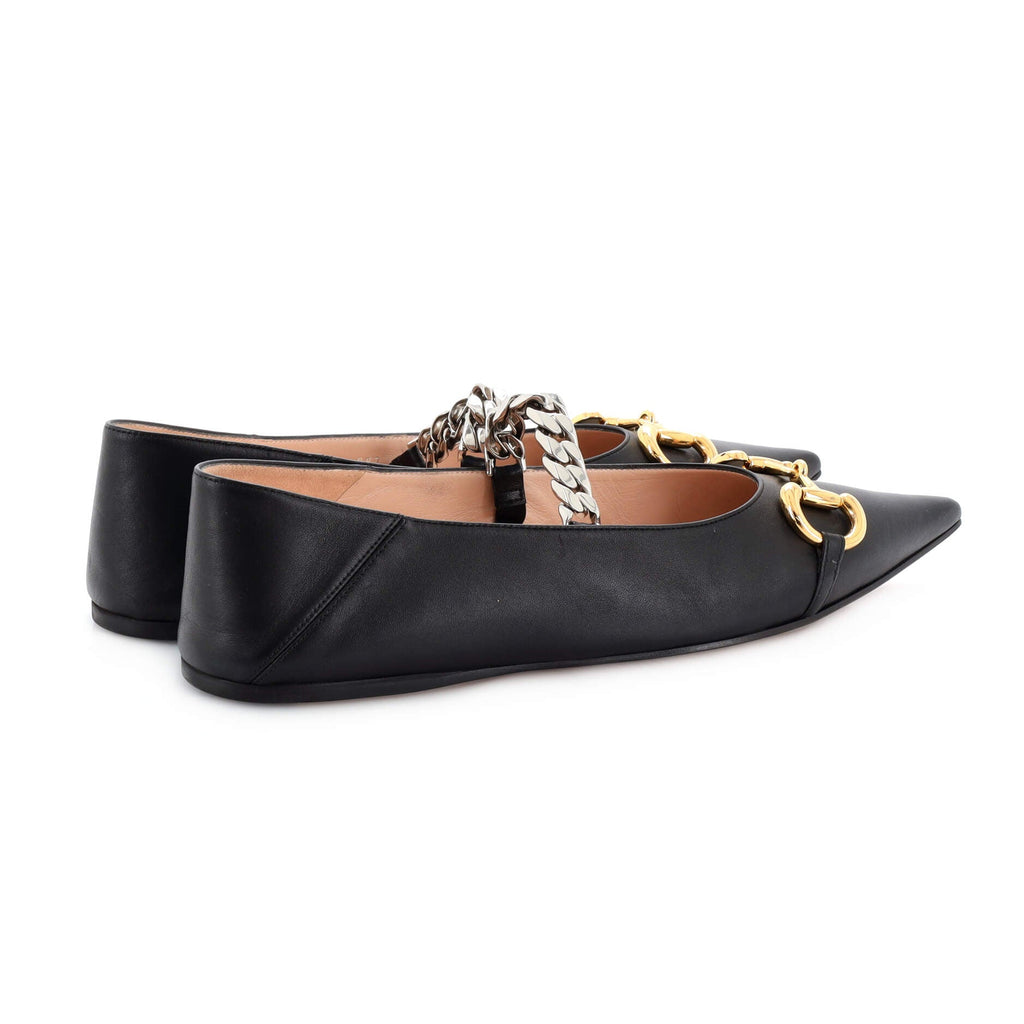 Women's Deva Horsebit Chain Ballerina Flats Leather