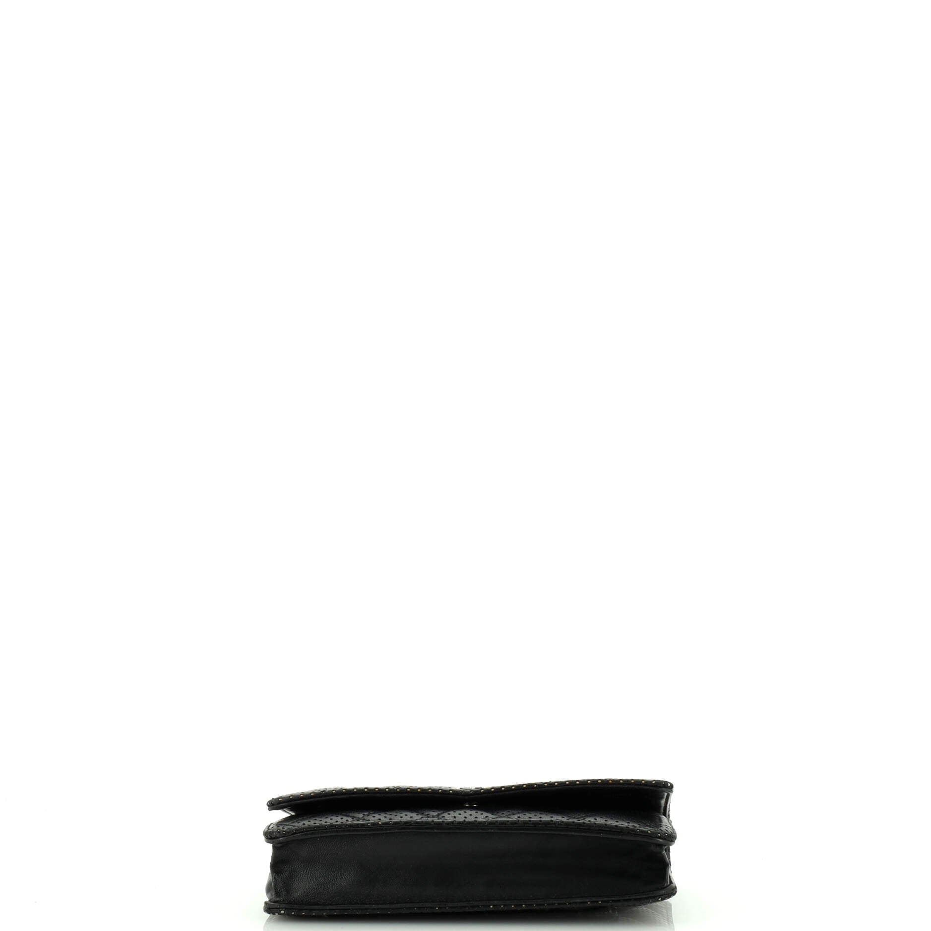 CC Flap Wallet Clutch Quilted Perforated Lambskin