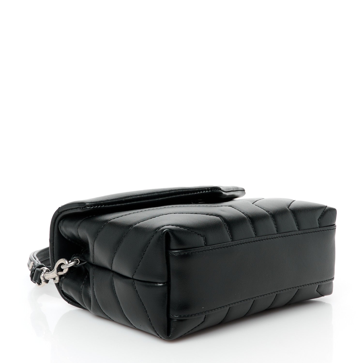 Calfskin Y Quilted Monogram Toy Loulou Crossbody Bag Black
