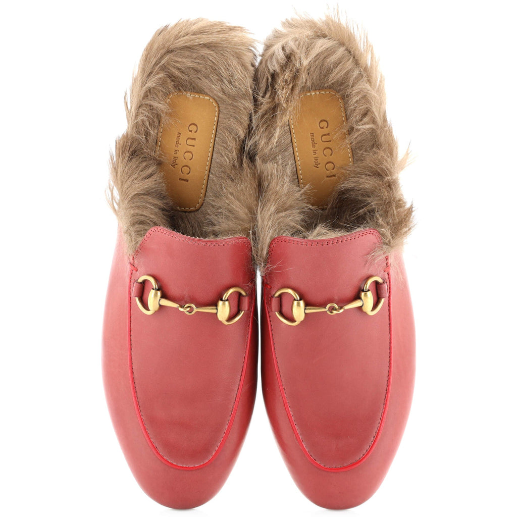 Women's Princetown Mules Leather with Fur